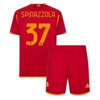Camisa de time de futebol AS Roma Leonardo Spinazzola #37 Replicas 1º Equipamento Infantil 2023-24 Manga Curta (+ Calças curtas)